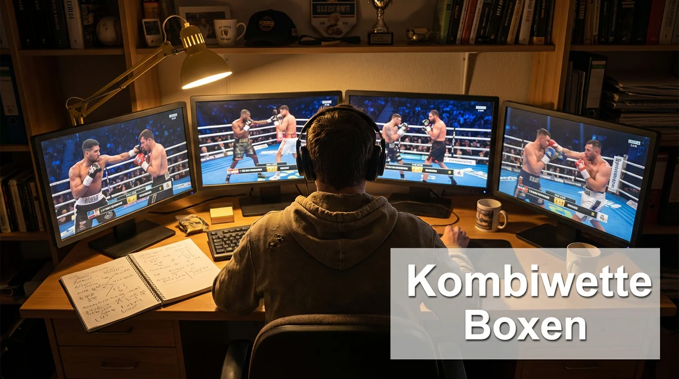 Mehrere Boxkämpfe gleichzeitig auf Bildschirmen – Boxen Kombiwette Strategie