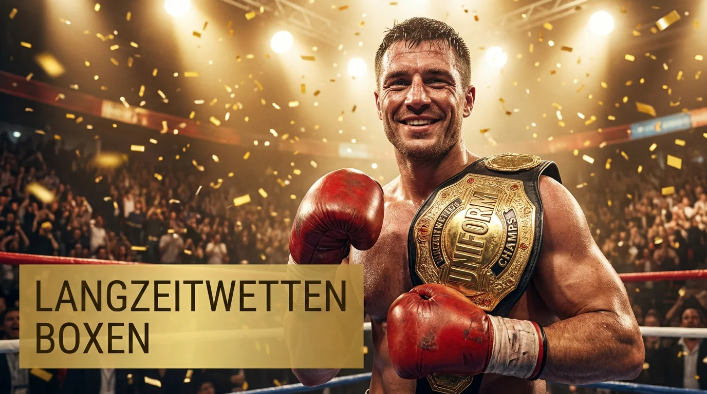 Boxer mit WM-Gürtel im Ring – Boxen Langzeitwetten auf Titel und Jahressieger