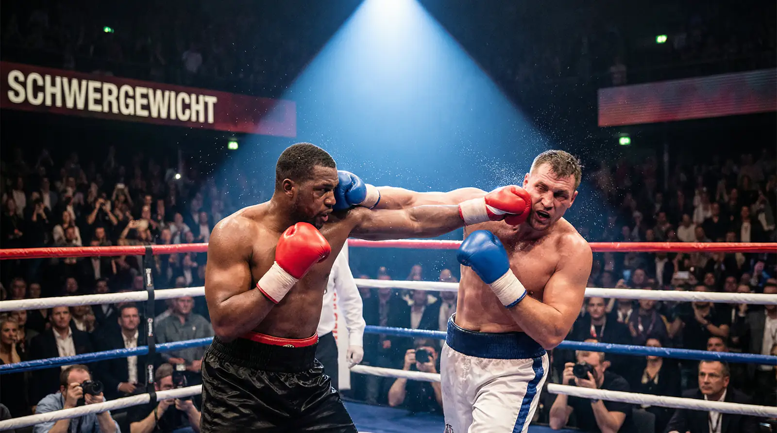 Schwergewichtsboxer beim Schlagabtausch im Ring – Schwergewicht Boxen Wetten