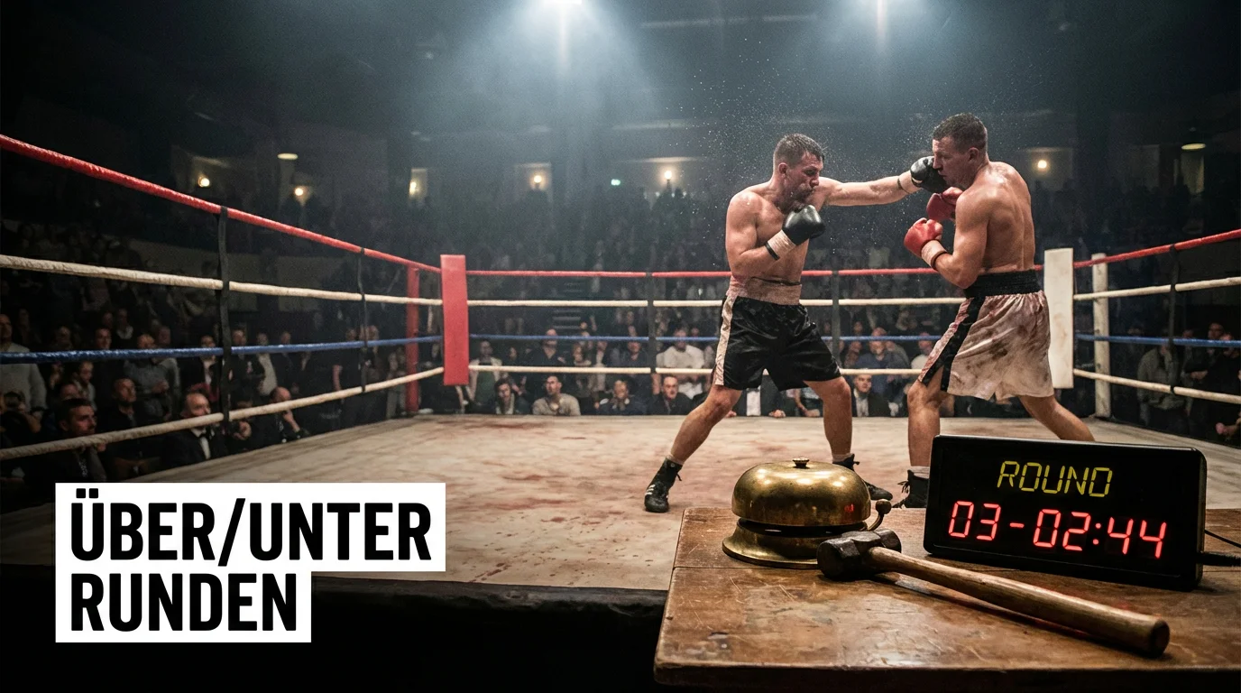 Boxring mit Glocke und Rundenanzeige – Über/Unter Wetten Boxen Rundenzahl